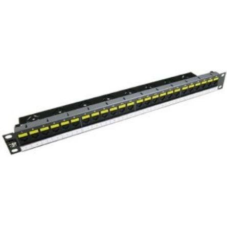 Propojovací pole RJ, řada: PowerCat 5E Patch Panel Cat5e, počet portů: 24portový RJ45 UTP 1 U barva Černá, Šedá Molex
