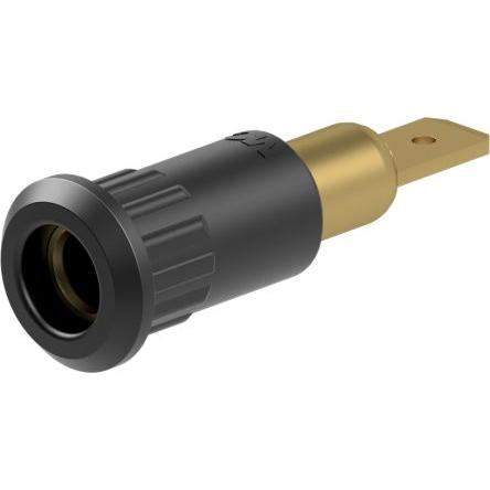 Staubli Testovací zásuvka, 4 mm, 30V ac, 25A, Černá, Vnitřní Jazýček, materiál kontaktu: Slitina měď-zinek, pokovení