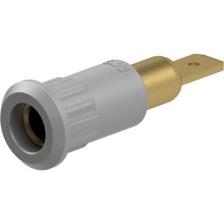 Staubli Testovací zásuvka, 4 mm, 30V ac, 25A, Šedá, Vnitřní Jazýček, materiál kontaktu: Slitina měď-zinek, délka: 30 mm,