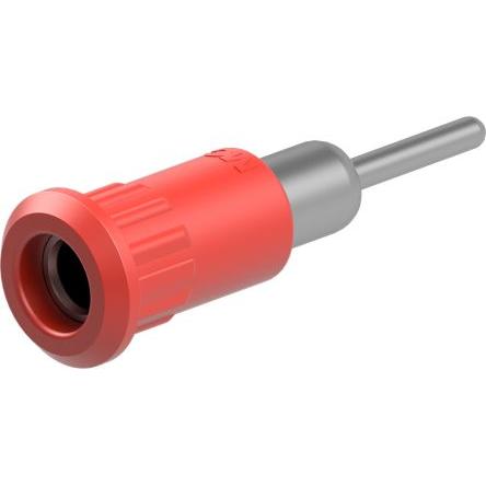 Staubli Testovací zásuvka, 4 mm, 30V ac, 25A, Červená, Vnitřní Pájecí, materiál kontaktu: Slitina měď-zinek, délka: 34.5