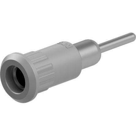 Staubli Testovací zásuvka, 4 mm, 30V ac, 25A, Šedá, Vnitřní Pájecí, materiál kontaktu: Slitina měď-zinek, délka: 34.5