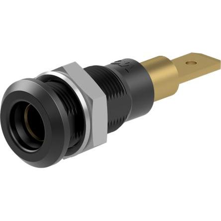 Staubli Testovací zásuvka, 4 mm, 30V ac, 25A, Černá, Vnitřní Jazýček, materiál kontaktu: Slitina měď-zinek, délka: 30