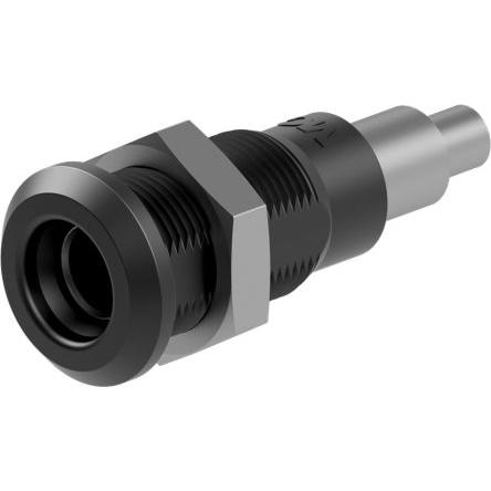 Staubli Testovací zásuvka, 4 mm, 30V ac, 25A, Černá, Vnitřní Pájecí, materiál kontaktu: Slitina měď-zinek, pokovení
