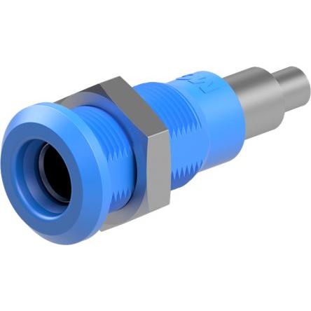 Staubli Testovací zásuvka, 4 mm, 30V ac, 25A, Modrá, Vnitřní Pájecí, materiál kontaktu: Slitina měď-zinek, pokovení