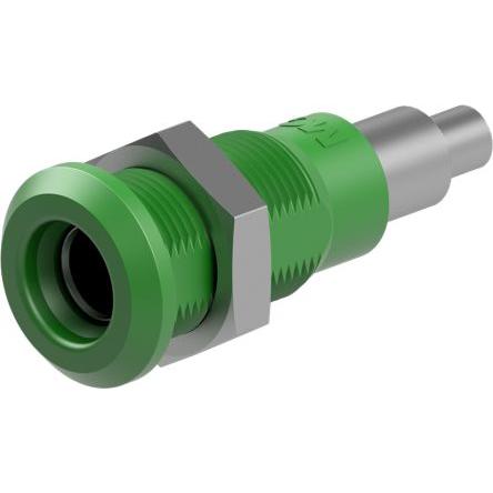 Staubli Testovací zásuvka, 4 mm, 30V ac, 25A, Zelená, Vnitřní Pájecí, materiál kontaktu: Slitina měď-zinek, pokovení
