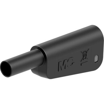 Staubli Zkušební zástrčka, 4 mm, 1kV, 32A, Černá, Vnější Pájecí, materiál kontaktu: Slitina měď-zinek, délka: 56.4 mm,
