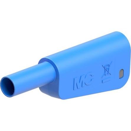 Staubli Zkušební zástrčka, 4 mm, 1kV, 32A, Modrá, Vnější Pájecí, materiál kontaktu: Slitina měď-zinek, pokovení
