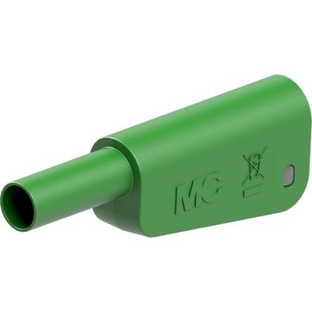 Staubli Zkušební zástrčka, 4 mm, 1kV, 32A, Zelená, Vnější Pájecí, materiál kontaktu: Slitina měď-zinek, pokovení