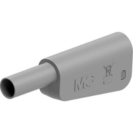 Staubli Zkušební zástrčka, 4 mm, 1kV, 32A, Šedá, Vnější Pájecí, materiál kontaktu: Slitina měď-zinek, pokovení kontaktu: