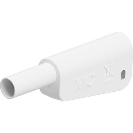 Staubli Zkušební zástrčka, 4 mm, 1kV, 32A, Bílá, Vnější Pájecí, materiál kontaktu: Slitina měď-zinek, pokovení kontaktu:
