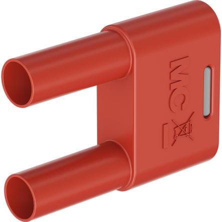 Staubli Testovací zásuvka a zástrčka 4 mm, 4 mm, 1kV, 32A, Červená, Vnější, materiál kontaktu: Slitina měď-zinek,