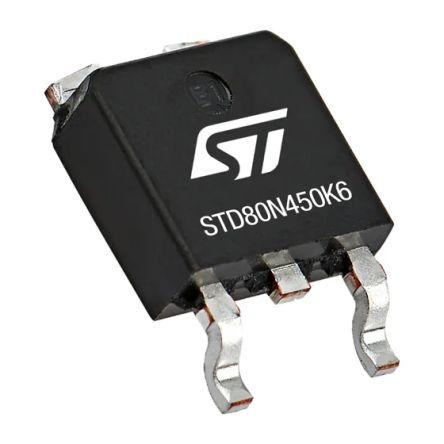 MOSFET STD80N450K6 N-kanálový 10 A 800 V STMicroelectronics, Páska a cívka Vylepšení