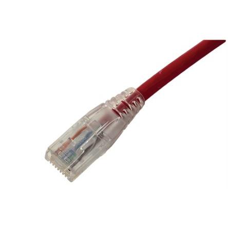 HellermannTyton Connectivity Kat6 Ethernetové kabely, Červená, Nízko dýmivý bezhalogenový, A: RJ45 2 m, B: RJ45, typ