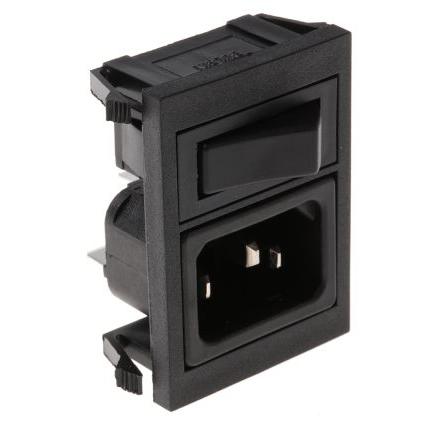 Bulgin Konektor IEC C14, orientace těla: Rovný, Zacvakávací montáž velikost pojistky 5 x 20 mm Vnitřní, 250V 10A