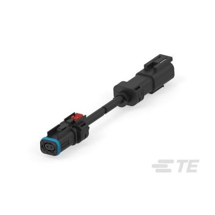 TE Connectivity Automobilový konektor, počet kontaktů: 2 barva Černá, Vnější/vnitřní, Spona, řada: DT Krimpovací, IP67,