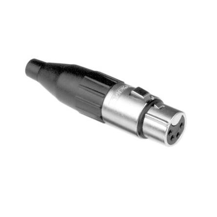 Amphenol Industrial Konektor XLR, barva Černá, Stříbrná, počet kontaktů: 4, orientace těla: Rovný Vnitřní, pokovení: