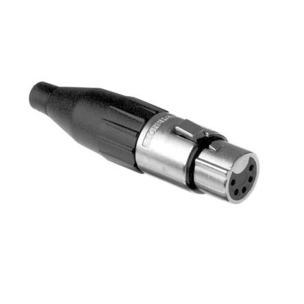 Amphenol Industrial Konektor XLR, barva Černá, Stříbrná, počet kontaktů: 5, orientace těla: Rovný Vnitřní, pokovení: