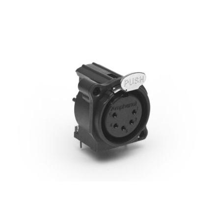 Amphenol Industrial Konektor XLR, barva Černá, počet kontaktů: 5, orientace těla: Horizontální Vnitřní, pokovení: Zlato