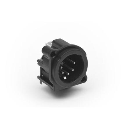 Amphenol Industrial Konektor XLR, barva Černá, počet kontaktů: 5, orientace těla: Horizontální Vnější, pokovení: Zlato