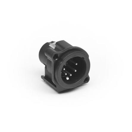 Amphenol Industrial Konektor XLR, barva Černá, počet kontaktů: 5, orientace těla: Svislé Vnější, pokovení: Zlato přes