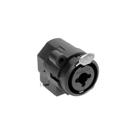 Amphenol Industrial Konektor jack, Montáž na rám, Konektor jack, Zahnutý kolík Vnitřní, 1/4 in 1 7.5A barva Černá,
