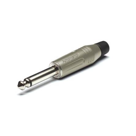 Amphenol Industrial Konektor jack, Kabel, Telefonní zástrčka, Pájecí Vnější, 1/4 in 2 10A barva Černá, orientace těla: