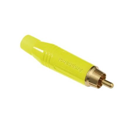 Amphenol Industrial Zástrčka RCA, orientace těla: Rovný, Bílá, Kabel, pokovení: Zlatá 10A, 75 °C, -25 °C, materiál