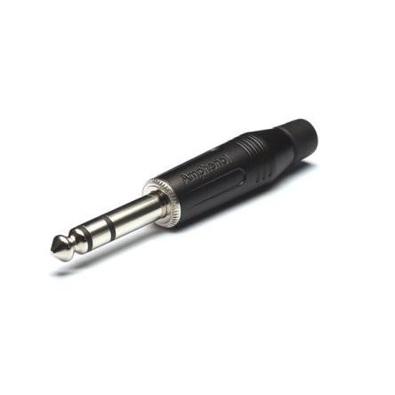 Amphenol Industrial Konektor jack, Kabel, Telefonní zástrčka, Pájecí Vnější, 1/4 in 2 10A barva Černá, orientace těla:
