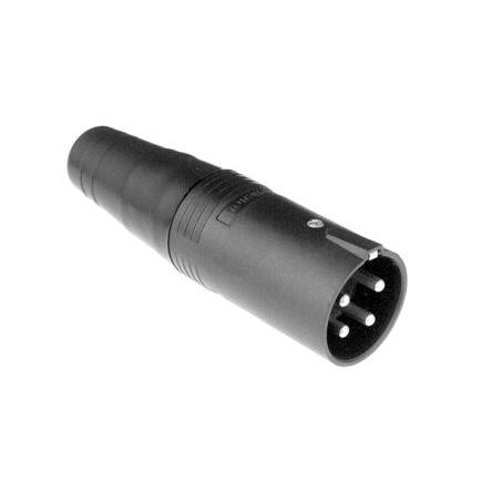 Amphenol Industrial Konektor pro reproduktory, počet kontaktů: 4, orientace těla: Rovný, barva Černá, Kabel Vnější,