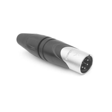 Amphenol Industrial Konektor XLR, barva Černá, Stříbrná, počet kontaktů: 4, orientace těla: Rovný Vnější, pokovení: