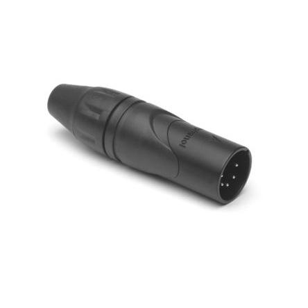 Amphenol Industrial Konektor XLR, barva Černá, počet kontaktů: 5, orientace těla: Rovný Vnější, pokovení: Zlatá, Kabel,