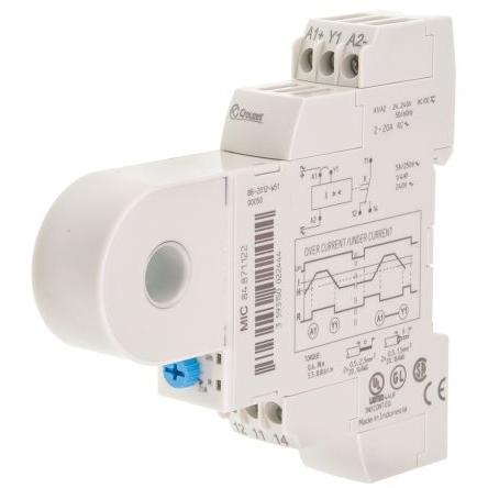 Crouzet Monitorovací relé, řada: MIC a 1 NO/1 NC kontakty Lišta DIN, 2A - 20A, 24V ac, 240 V ac, 24 to 240 V dc