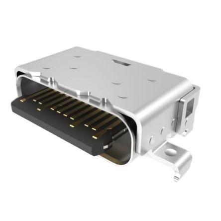 Amphenol Communications Solutions Konektor USB C Vnitřní, počet portů: 2portový, orientace těla: Pravý úhel USB typu C,