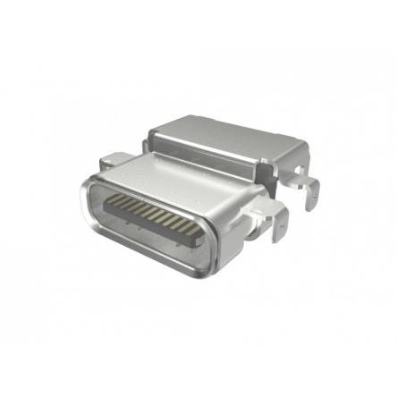 Amphenol Communications Solutions Konektor USB C, řada: USB4 Vnitřní, orientace těla: Pravý úhel USB typu C, 20V, Montáž