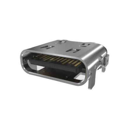 Amphenol Communications Solutions Konektor USB C, řada: GSB3C Vnitřní, orientace těla: Pravý úhel USB typu C, 30V, Horní