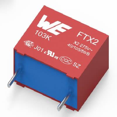 Vrstvové kondenzátory, řada: WCAP-FTXX 4.7 μF ±10 % 310 V dc 310V ac, Průchozí otvor 0.8 mm Wurth Elektronik