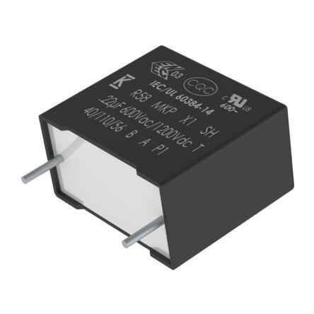 Vrstvové kondenzátory, řada: R58 6.8 μF 10 % 600 V dc 600V ac, Montáž na plošný spoj KEMET AEC-Q200