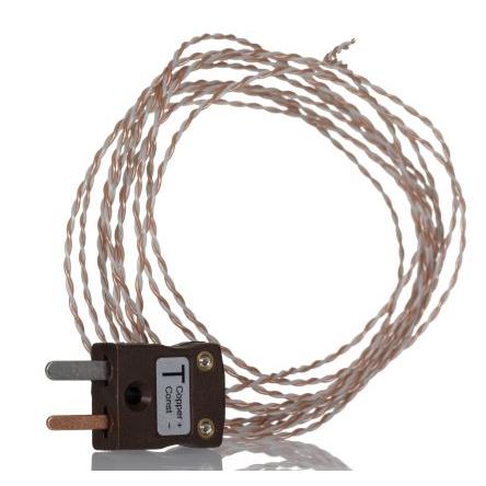 Termočlánek s odkrytým spojem 2 m kabel typ Typ T Perfluoralkoxyalkan 2 m sonda, -75 °C 1 mm na 250 °C IEC, RoHS