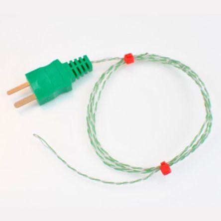 Termočlánek s odkrytým spojem 3 m kabel typ K Perfluoralkoxyalkan 3 m sonda, -75 °C 1 mm na 260 °C IEC, RoHS Compliant
