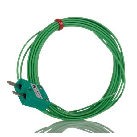 Termočlánek 3 m kabel typ K Perfluoralkoxyalkan 3 m sonda, -75 °C 1 mm na 260 °C IEC RS PRO