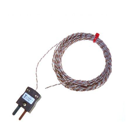 Termočlánek s odkrytým spojem 5 m kabel typ Typ T Perfluoralkoxyalkan 5 m sonda, -75 °C 1 mm na 250 °C IEC, RoHS