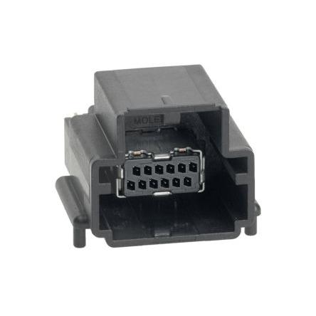 Molex Konektor PCB, řada: 34861, počet kontaktů: 12, počet řad: 2, rozteč: 1.27 mm, orientace těla: Pravý úhel, materiál