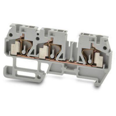 RS PRO Napájení přes svorkovnici, 630V Šedá 2.5mm² 1 Pružinová svorka