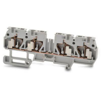 RS PRO Napájení přes svorkovnici, 630V Šedá 2.5mm² 1 Pružinová svorka