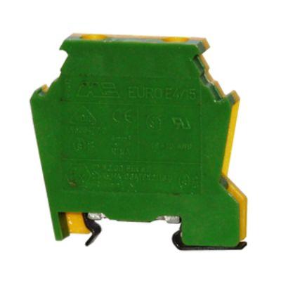 RS PRO Zemnicí svorkovnice, počet cest: 1, 10AWG, 18 AWG, délka: 33 mm Lišta DIN 6mm² barva Žlutá, Zelená Klecová