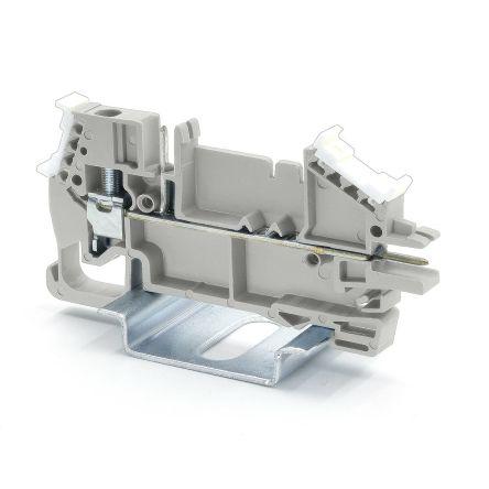 RS PRO Napájení přes svorkovnici, 400V Šedá 2.5mm² 1 Klecová svorka