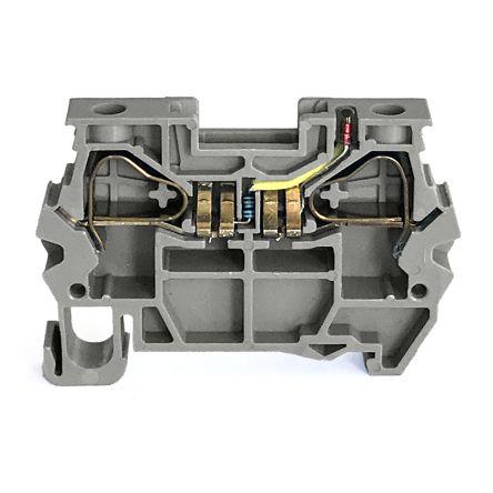 RS PRO Svorkovnice pro komponenty, 300V Šedá 6mm² 1 Pružinová svorka