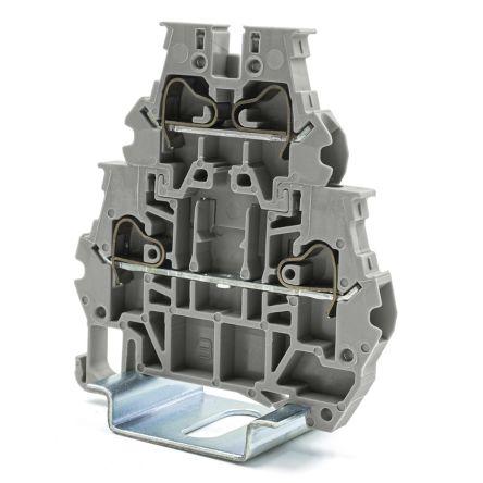 RS PRO Napájení přes svorkovnici, 1kV Šedá 4mm² 2 Pružinová svorka