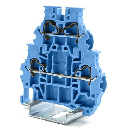 RS PRO Napájení přes svorkovnici, 1kV Modrá 4mm² 2 Pružinová svorka