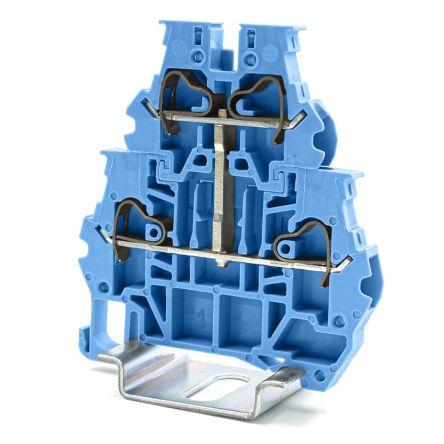 RS PRO Napájení přes svorkovnici, 1kV Šedá 4mm² 2 Pružinová svorka
